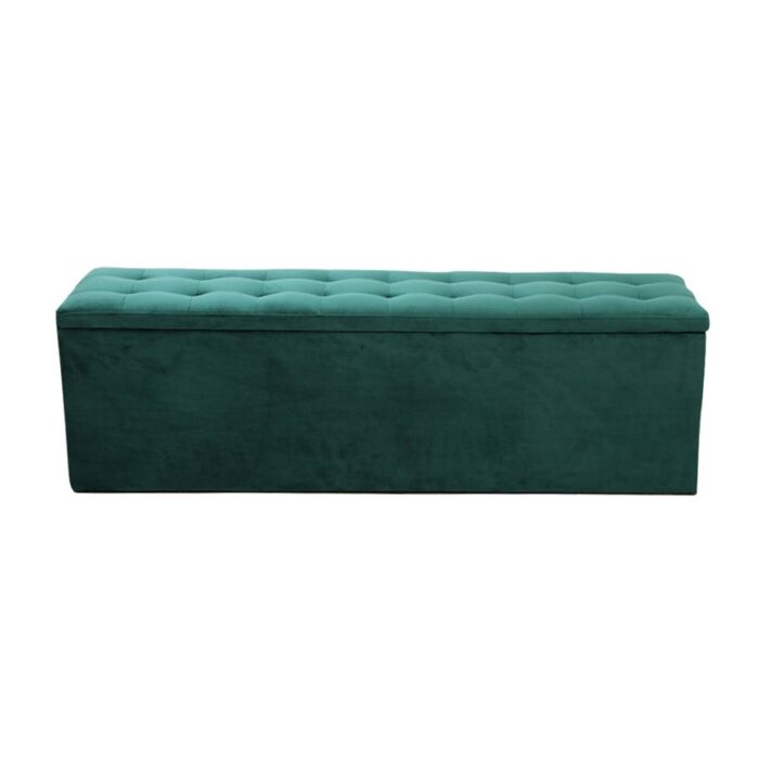 Artiss Storage Ottoman Blanket Box 140cm Velvet Green - Image 4