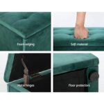 Artiss Storage Ottoman Blanket Box 140cm Velvet Green - Image 6