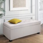 Artiss Storage Ottoman Blanket Box 97cm Linen Beige