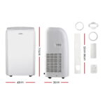 Devanti Portable Air Conditioner Cooling Mobile Fan Cooler Remote Window Kit White 3300W - Image 3
