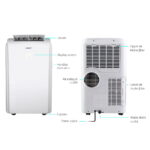 Devanti Portable Air Conditioner Cooling Mobile Fan Cooler Remote Window Kit White 3300W - Image 4