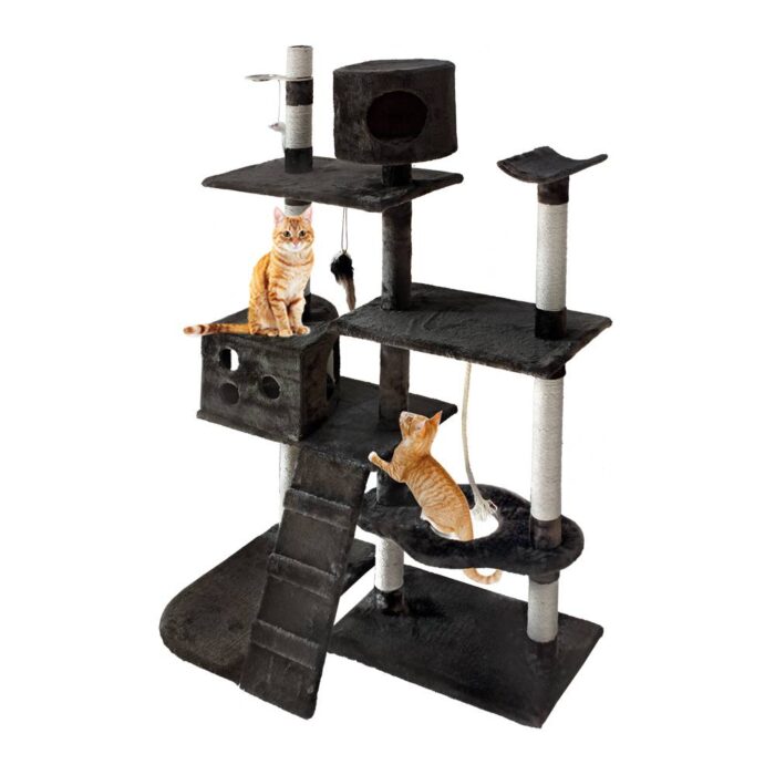 i.Pet Cat Tree 170cm Trees Scratching Post Scratcher Tower Condo House Furniture Wood - Image 2
