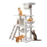 i.Pet Cat Tree 141cm Tower Scratching Post Scratcher Condo Wood House Bed Beige - Image 2