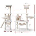 i.Pet Cat Tree 141cm Tower Scratching Post Scratcher Condo Wood House Bed Beige - Image 3