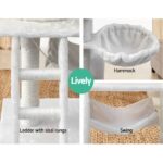 i.Pet Cat Tree 141cm Tower Scratching Post Scratcher Condo Wood House Bed Beige - Image 7
