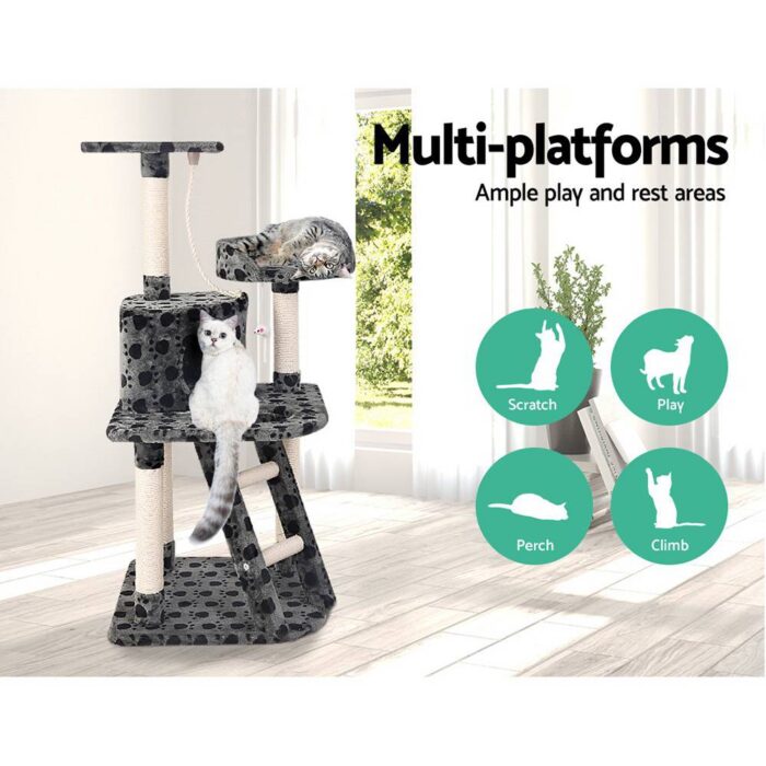 i.Pet Cat Tree 120cm Tower Scratching Post Scratcher Trees Bed Wood Condo Toys Bed - Image 4