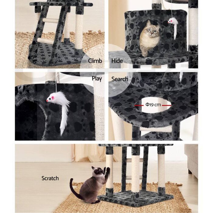 i.Pet Cat Tree 120cm Tower Scratching Post Scratcher Trees Bed Wood Condo Toys Bed - Image 6