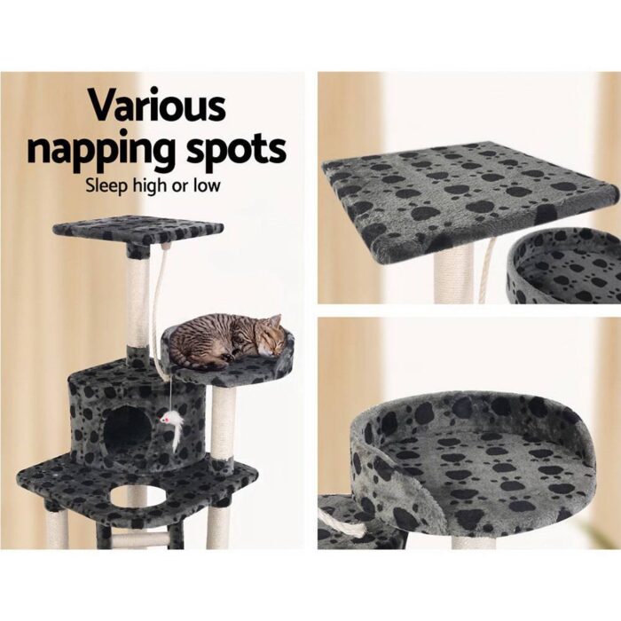 i.Pet Cat Tree 120cm Tower Scratching Post Scratcher Trees Bed Wood Condo Toys Bed - Image 7