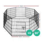 i.Pet 2x30" 8 Panel Dog Playpen Pet Fence Exercise Cage Enclosure Play Pen - Image 3