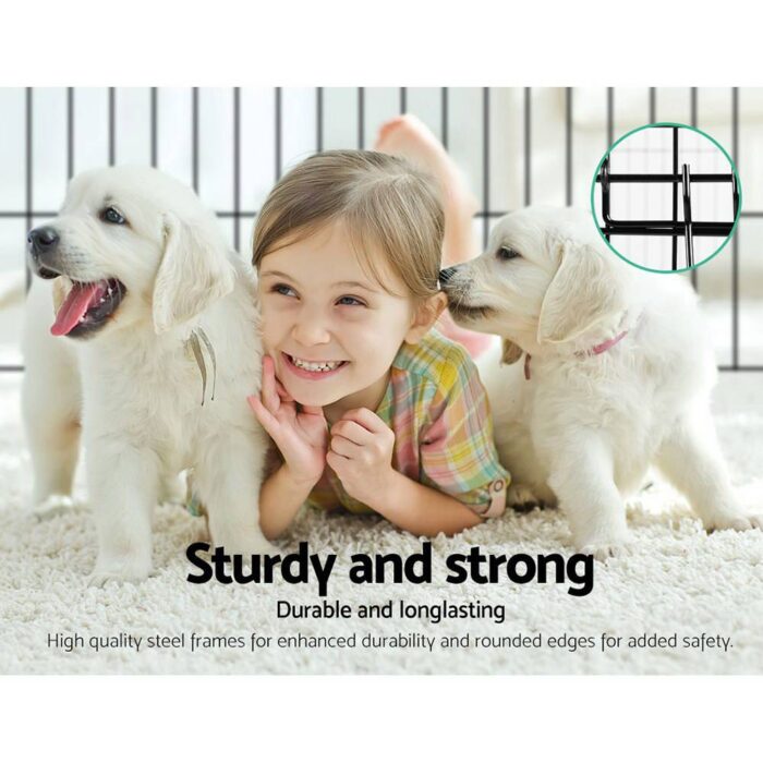 i.Pet 2x30" 8 Panel Dog Playpen Pet Fence Exercise Cage Enclosure Play Pen - Image 4
