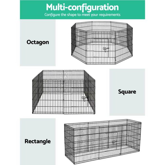 i.Pet 2x30" 8 Panel Dog Playpen Pet Fence Exercise Cage Enclosure Play Pen - Image 5