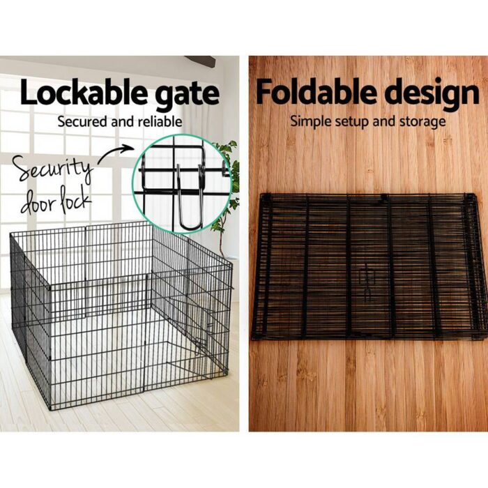 i.Pet 2x30" 8 Panel Dog Playpen Pet Fence Exercise Cage Enclosure Play Pen - Image 6