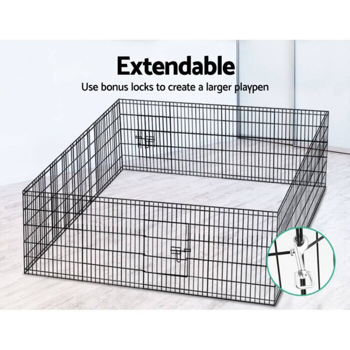 i.Pet 2x30" 8 Panel Dog Playpen Pet Fence Exercise Cage Enclosure Play Pen - Image 7