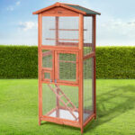 i.Pet Bird Cage 72cm x 60cm x 168cm Pet Cages Large Aviary Parrot Carrier Travel Canary Wooden XL