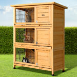 i.Pet Rabbit Hutch 91.5cm x 46cm x 116.5cm Chicken Coop Large House Cage Run Wooden Bunny Outdoor