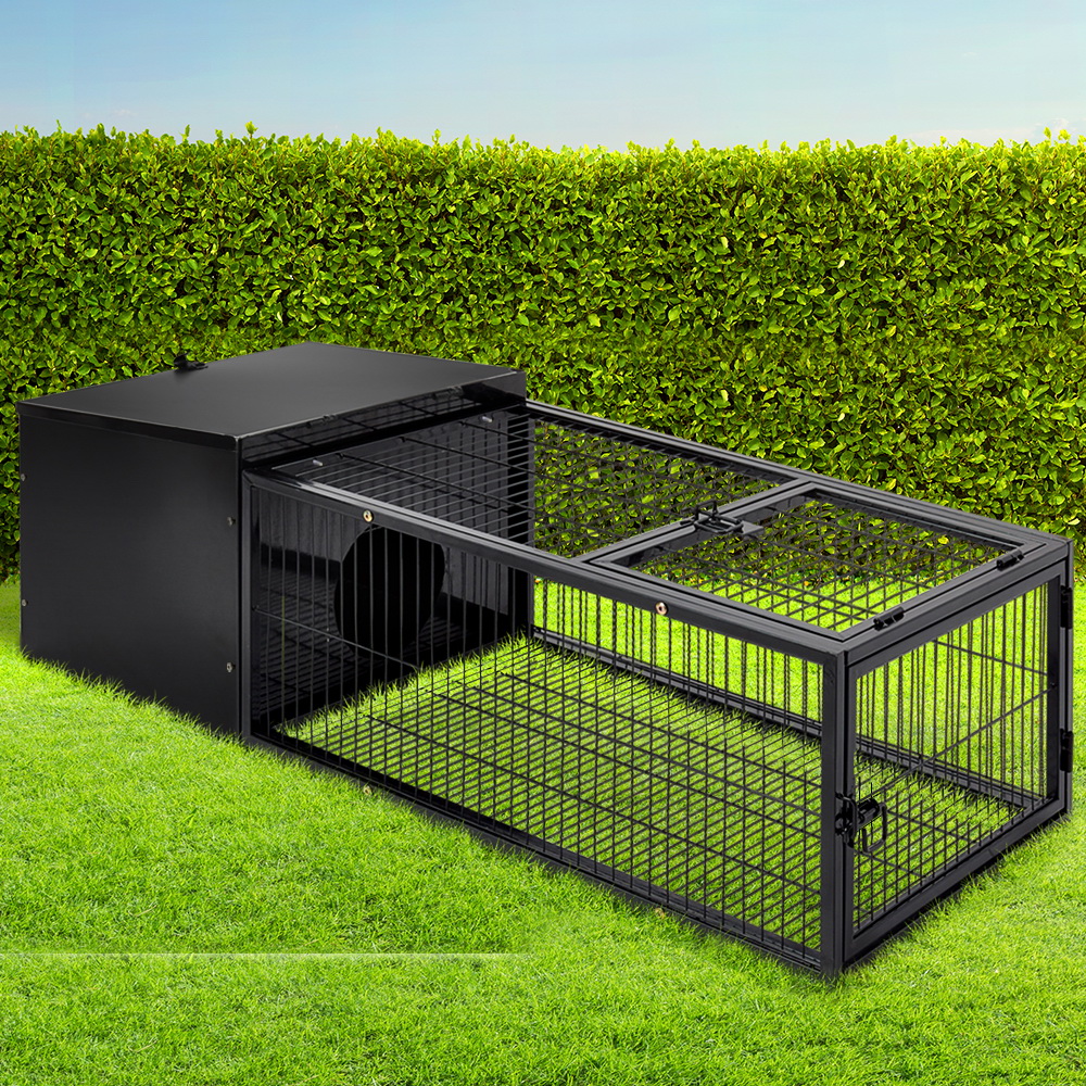 i.Pet Rabbit Cage Hutch Cages Indoor Outdoor Hamster Enclosure Pet Metal Carrier 122CM Length i.Pet Rabbit Cage 122x52cm Hutch Enclosure Carrier Metal - Image 1