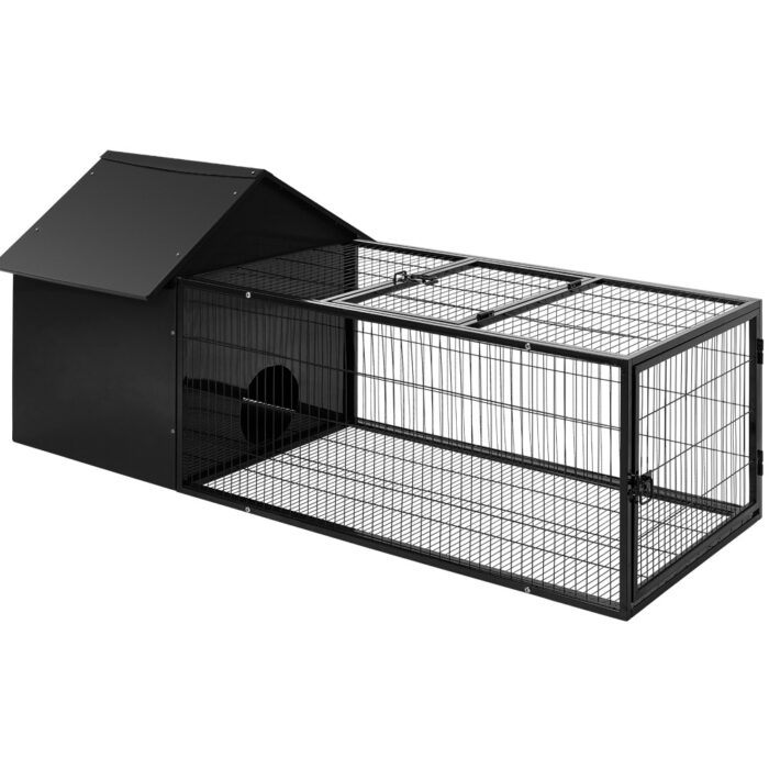 i.Pet Rabbit Cage Hutch 162x60cm Enclosure Metal - Image 3