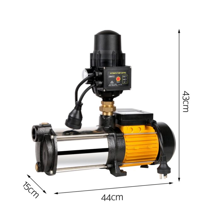 Giantz Garden Water Pump High Pressure 2000W Multi Stage Tank Rain Irrigation Black - Image 3