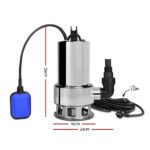 Giantz Garden Submersible Pump 1800W Dirty Water Bore Tank Well Steel Sewerage - Image 3