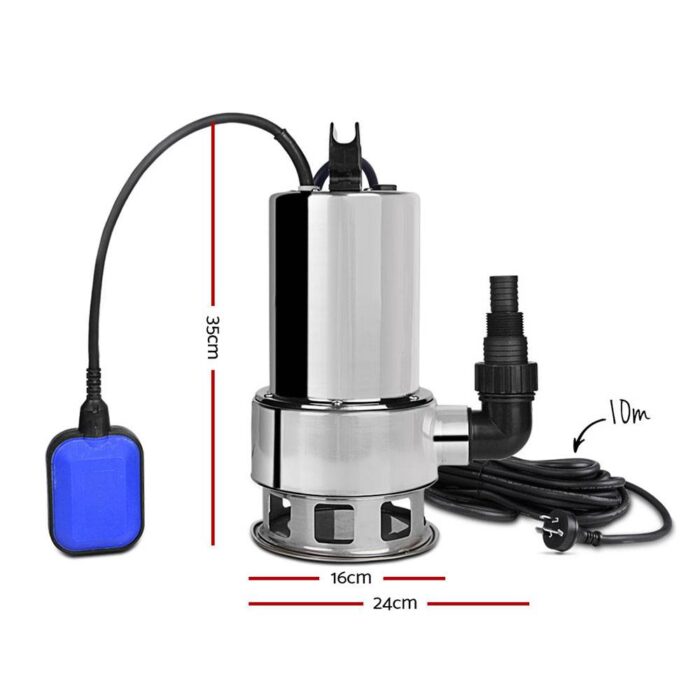 Giantz Garden Submersible Pump 1800W Dirty Water Bore Tank Well Steel Sewerage - Image 3