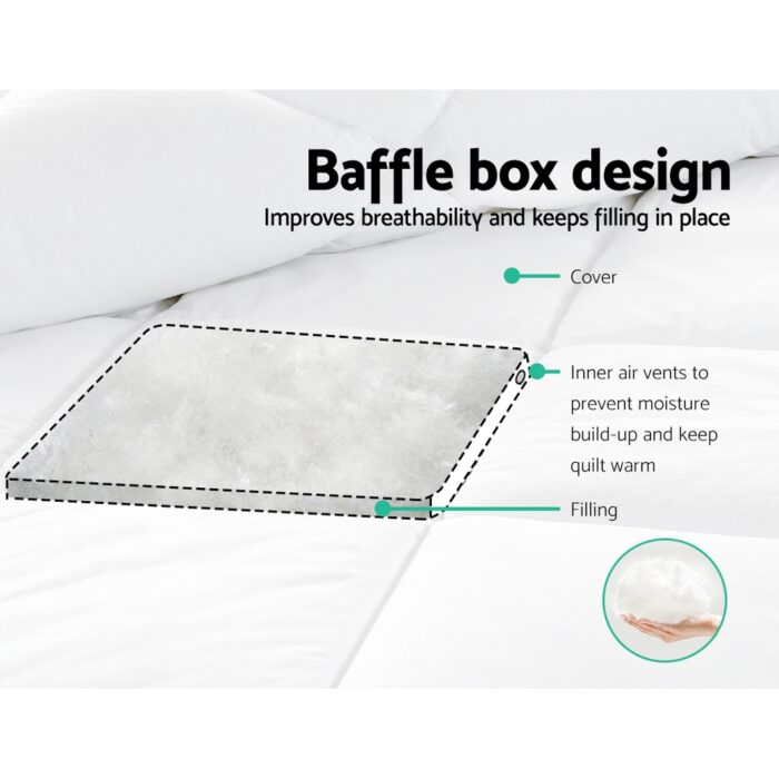 Giselle Bedding 800GSM Goose Down Feather Quilt Super King - Image 6