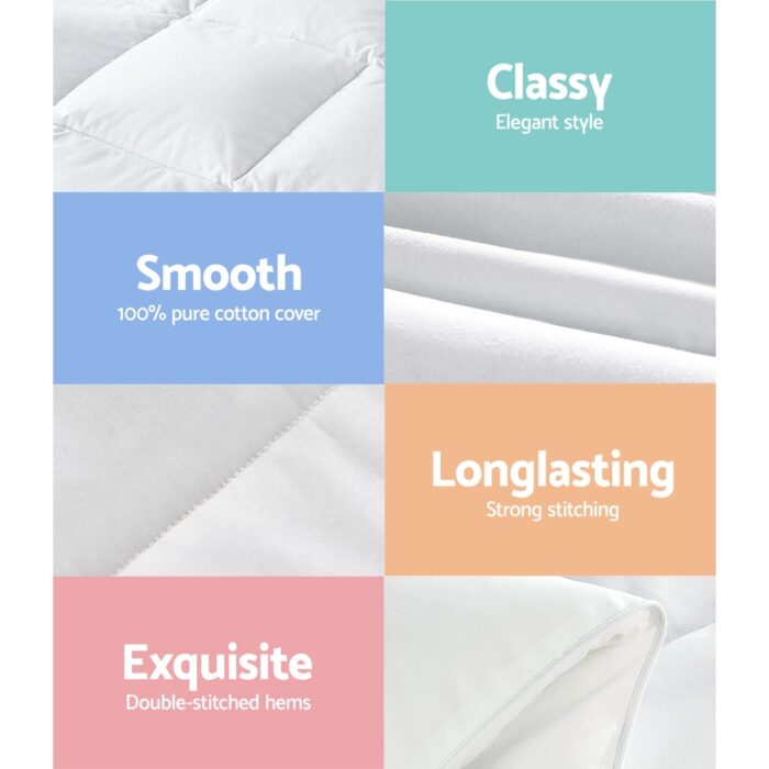Giselle Bedding 800GSM Goose Down Feather Quilt Super King - Image 7