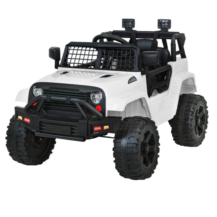 Rigo Kids Electric Ride On Car Jeep Toy Cars Remote 12V White - Image 4
