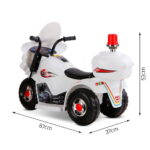 Rigo Kids Electric Ride On Police Motorcycle Motorbike 6V Battery White - Image 3