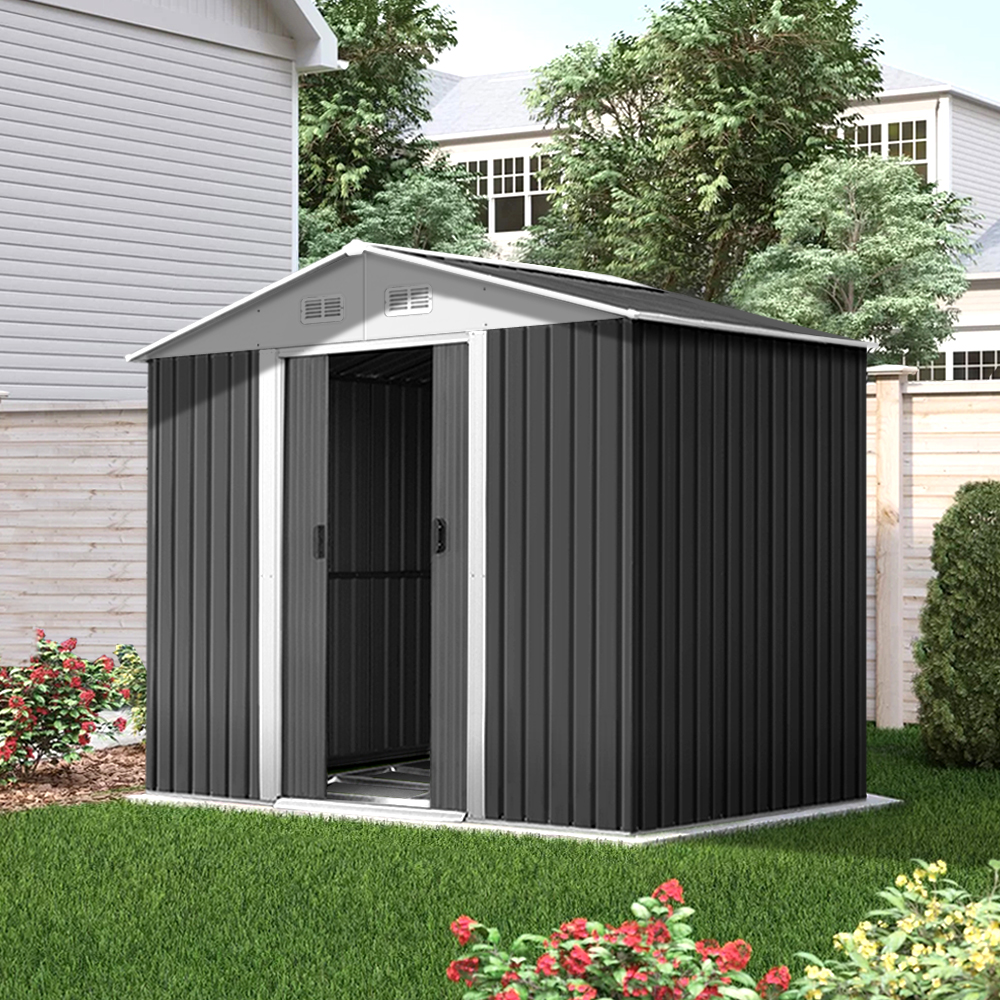 Giantz Garden Shed Outdoor Storage Sheds Tool Workshop 2.58X2.07M with Base Giantz Garden Shed 2.58x2.07M w/Metal Base Sheds Outdoor Storage Double Door Tool - Image 1