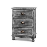 Artiss Bedside Tables Side Table Drawers Cabinet Vintage Grey Nightstand Storage - Image 2