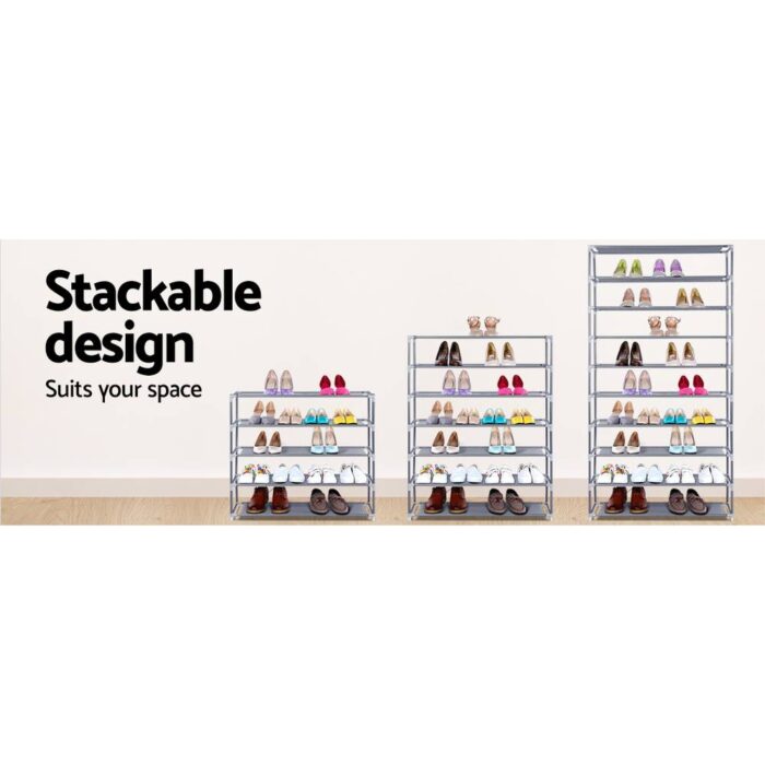 10 Tier Stackable Shoe Rack - Image 5