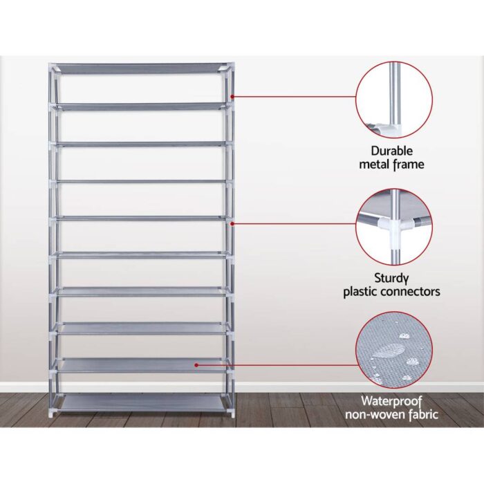 10 Tier Stackable Shoe Rack - Image 6
