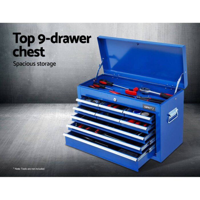 Giantz Tool Chest and Trolley Box Cabinet 16 Drawers Cart Garage Storage Blue - Image 5