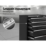 Giantz 5 Drawer Tool Box Cabinet Chest Trolley Box Garage Storage Toolbox Black - Image 6
