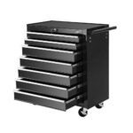 Giantz 7 Drawer Tool Box Cabinet Chest Trolley Storage Garage Toolbox Black - Image 2