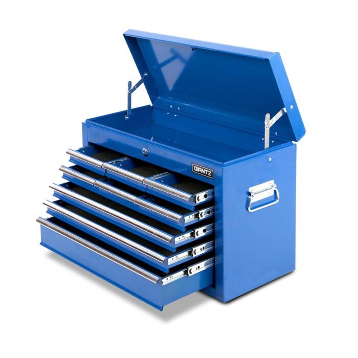 Giantz 9 Drawer Tool Box Cabinet Chest Toolbox Storage Garage Organiser Blue - Image 2
