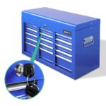 Giantz 9 Drawer Tool Box Cabinet Chest Toolbox Storage Garage Organiser Blue - Image 4