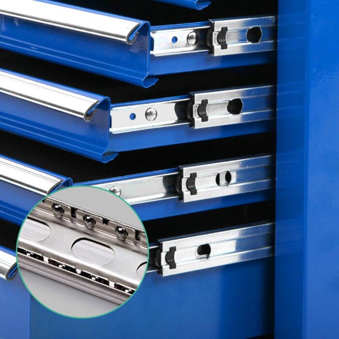 Giantz 9 Drawer Tool Box Cabinet Chest Toolbox Storage Garage Organiser Blue - Image 6