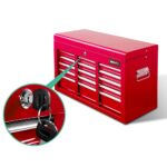 Giantz 9 Drawer Tool Box Cabinet Chest Toolbox Storage Garage Organiser Red - Image 4