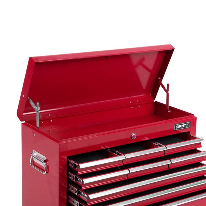 Giantz 9 Drawer Tool Box Cabinet Chest Toolbox Storage Garage Organiser Red - Image 5