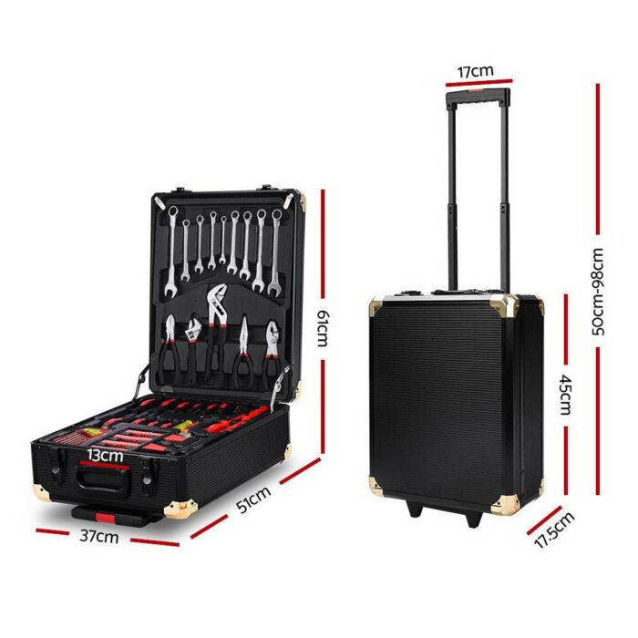 Giantz 816pcs Tool Kit Trolley Case Mechanics Box Toolbox Portable DIY Set - Image 3