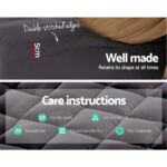 Giselle Bedding Mattress Topper Pillowtop Bamboo Charcoal King Single - Image 4