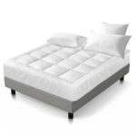 Giselle Queen Mattress Topper Pillowtop 1000GSM Microfibre Filling Protector - Image 2