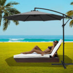 Instahut 3m Outdoor Umbrella Cantilever Beach Garden Patio Charcoal