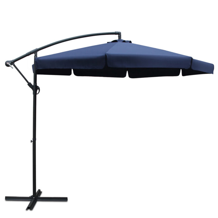 Instahut 3m Outdoor Umbrella Cantilever Garden Beach Patio Navy - Image 2
