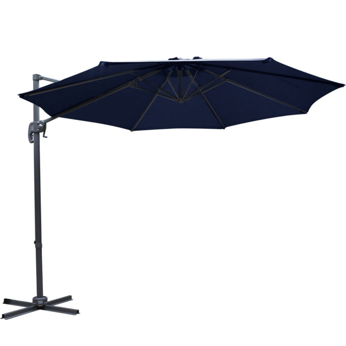 Instahut 3M Roma Outdoor Furniture Garden Umbrella 360 Degree Navy - Image 4