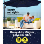 Instahut 3M Roma Outdoor Furniture Garden Umbrella 360 Degree Navy - Image 7