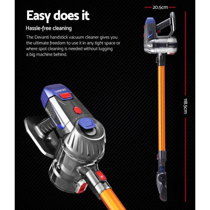 Devanti Handheld Vacuum Cleaner Bagless Cordless 150W Gold - Image 6