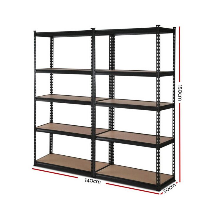2x1.5M Warehouse Shelving Racking Storage Garage Steel Metal Shelves Rack - Image 3