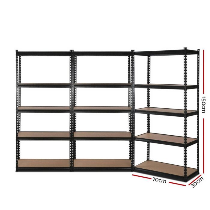 3x1.5M Warehouse Shelving Racking Storage Garage Steel Metal Shelves Rack - Image 6